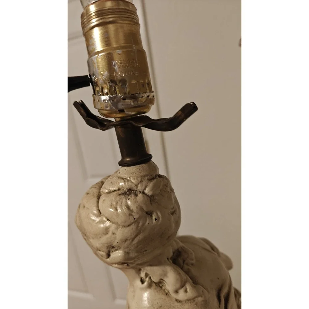 Vintage Early-mid 20th Century Plaster Mold Figural Table Lamp. Needs Re-wired